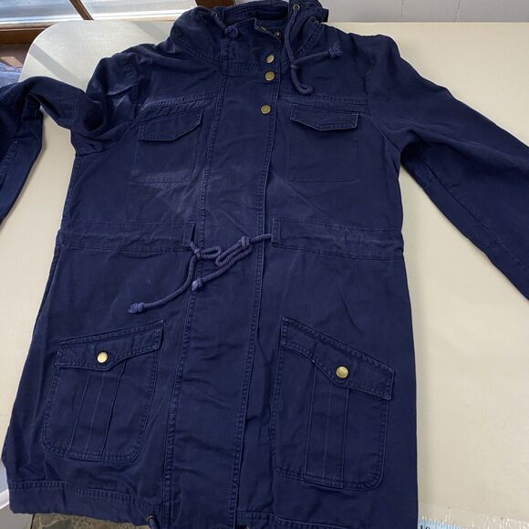 Some Days Lovin Jacket Womens Medium Blue Canvas Cargo Lace Up Back Parka PacSun - Picture 5 of 12